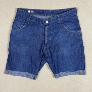 G Star Raw 3D Shorts Mens‎ 32 Mid Rise Pockets Blue Denim
